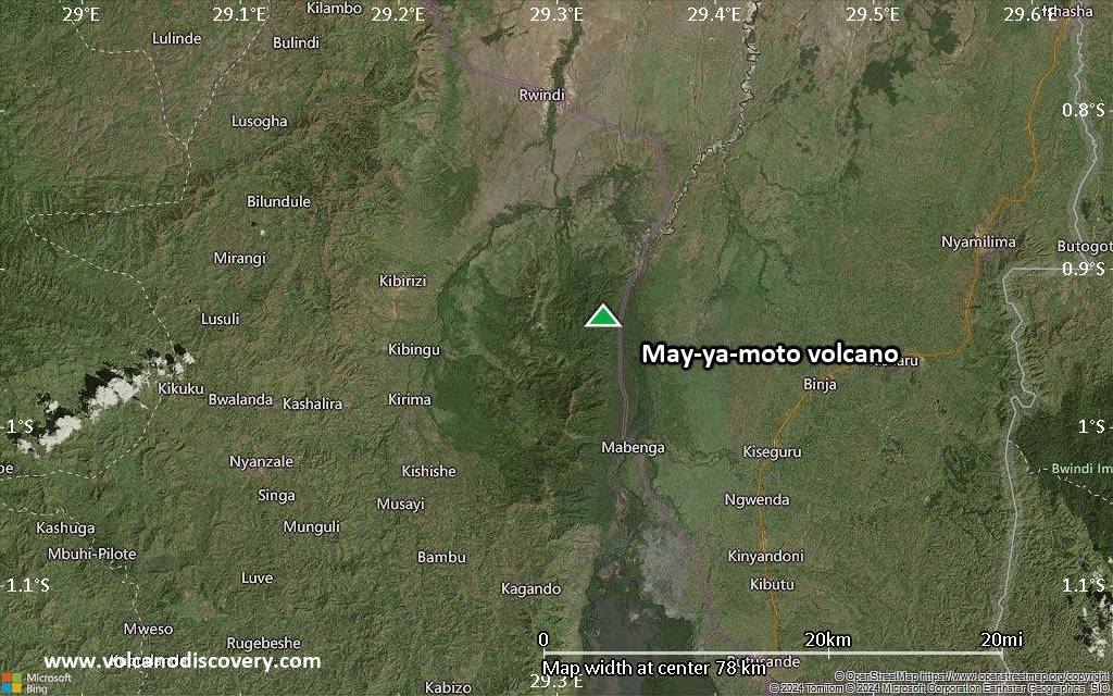 Satellite/aerial-type map of May-ya-moto volcano (scale of 10s of km)