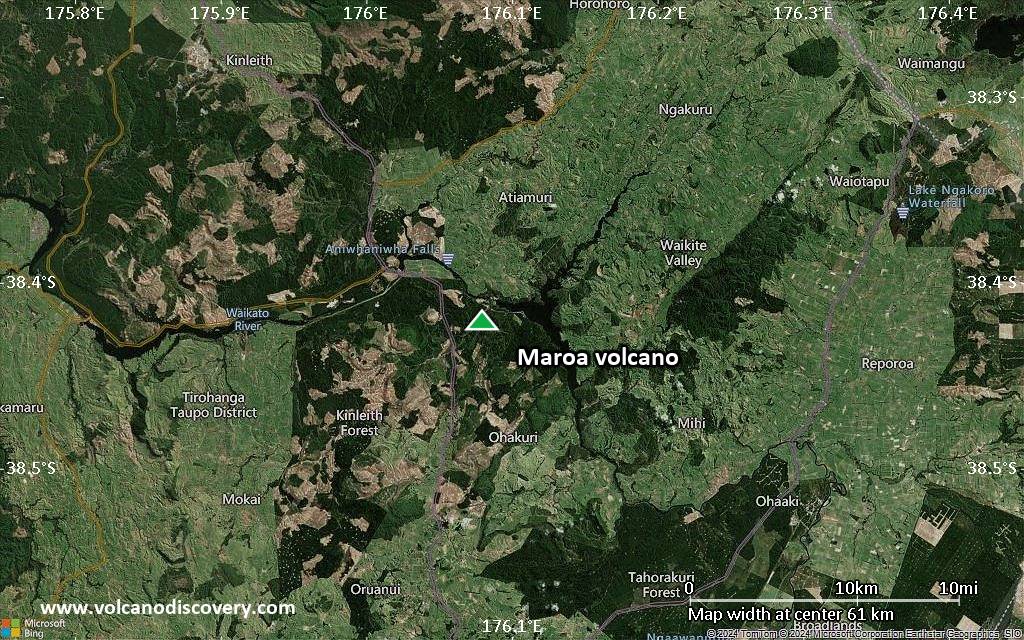 Satellite/aerial-type map of Maroa volcano (scale of 10s of km)