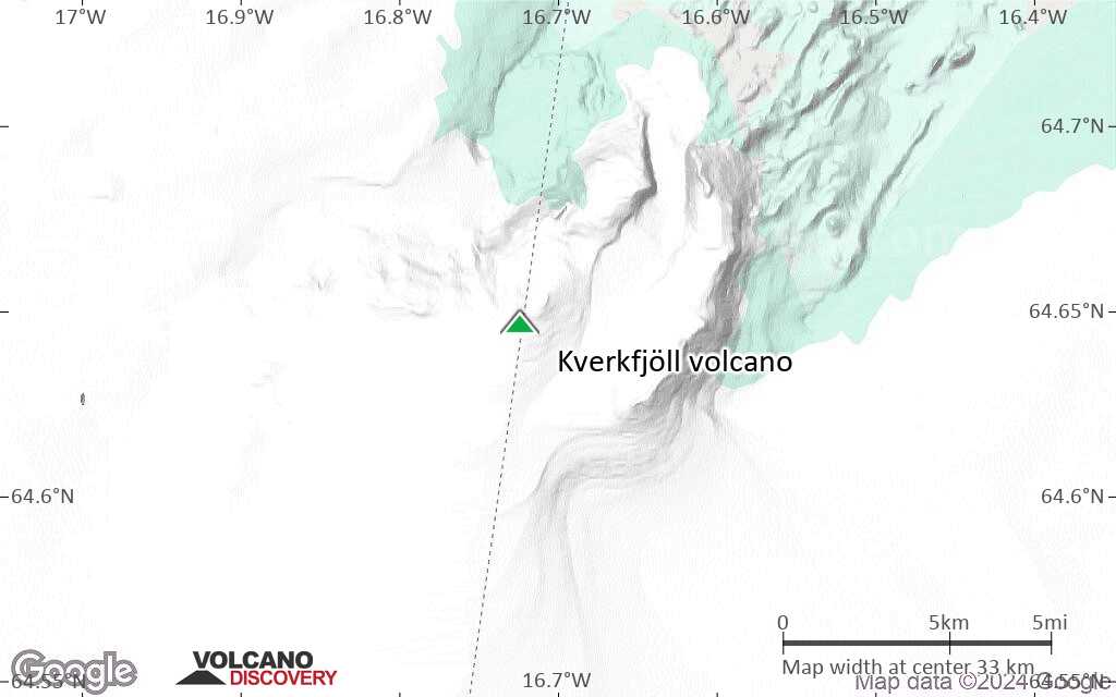 Terrain-type map of Kverkfjöll volcano (scale of 10s of km)