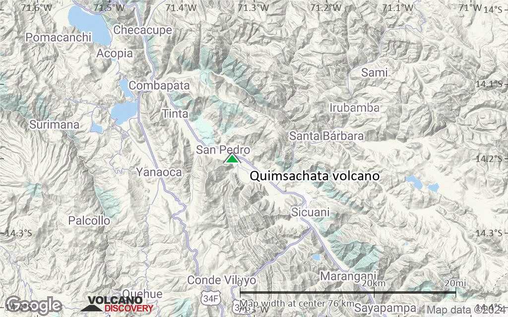 Terrain-type map of Quimsachata volcano (scale of 10s of km)