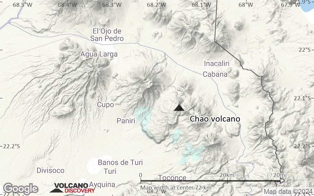 Terrain-type map of Chao volcano (scale of 10s of km)