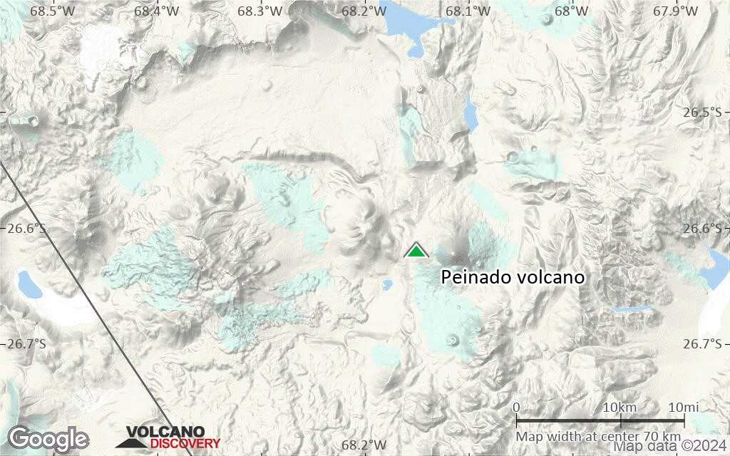 Terrain-type map of Peinado volcano (scale of 10s of km)