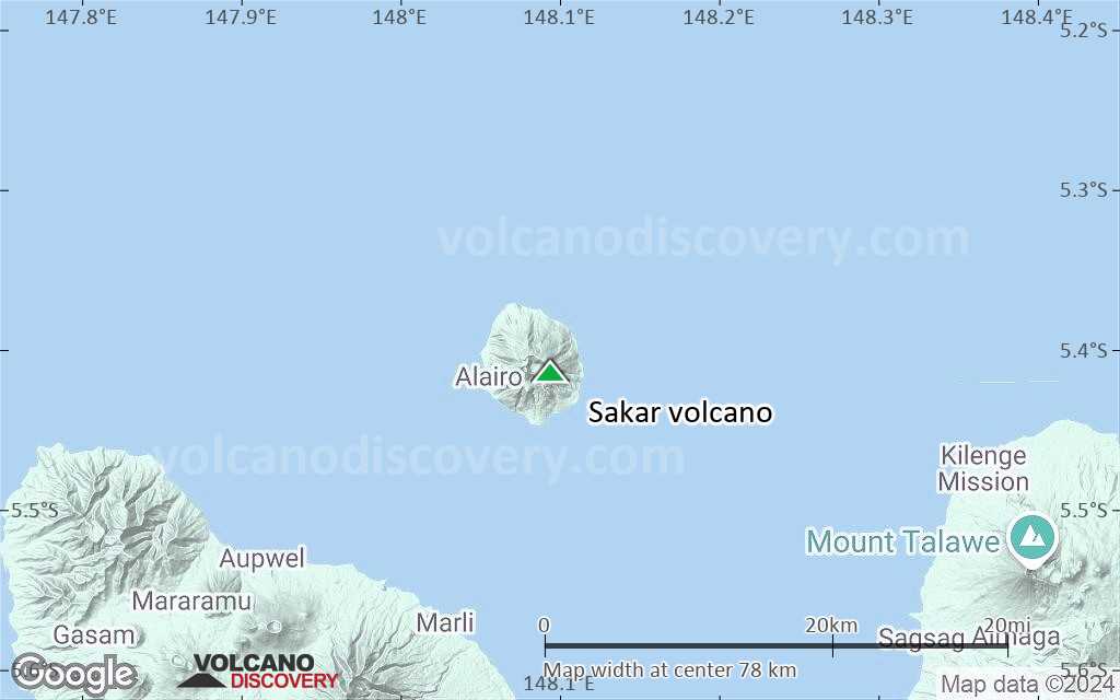 Terrain-type map of Sakar volcano (scale of 10s of km)