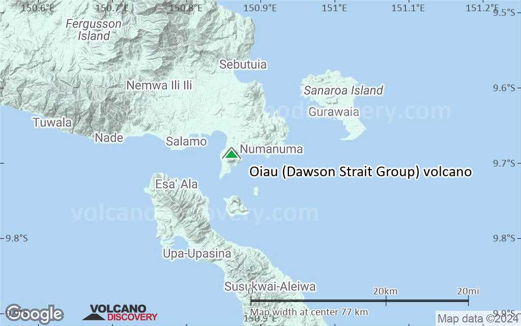Terrain-type map of Oiau (Dawson Strait Group) volcano (scale of 10s of km)