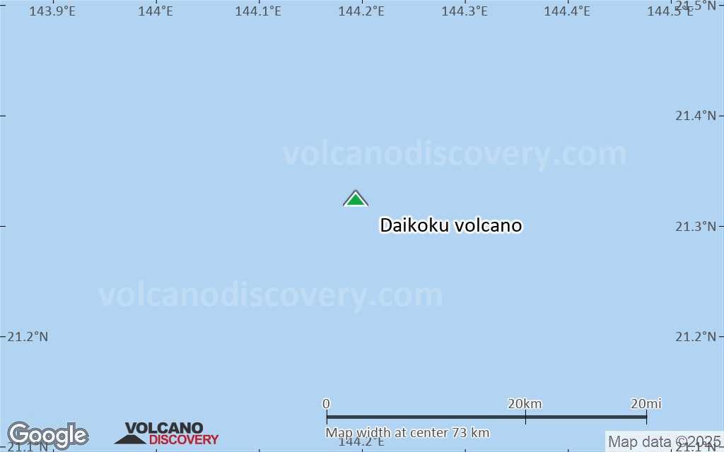 Terrain-type map of Daikoku volcano (scale of 10s of km)