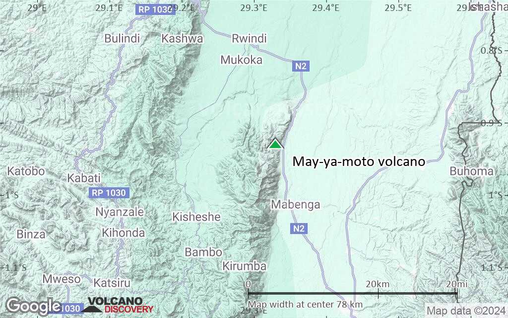 Terrain-type map of May-ya-moto volcano (scale of 10s of km)