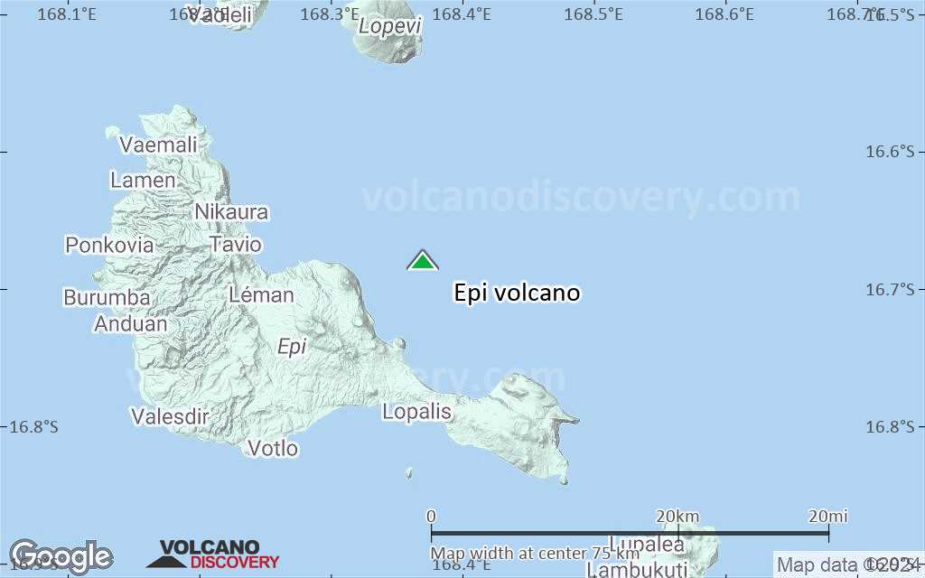 Terrain-type map of Epi volcano (scale of 10s of km)