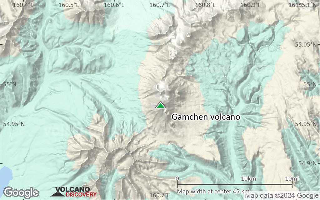 Terrain-type map of Gamchen volcano (scale of 10s of km)