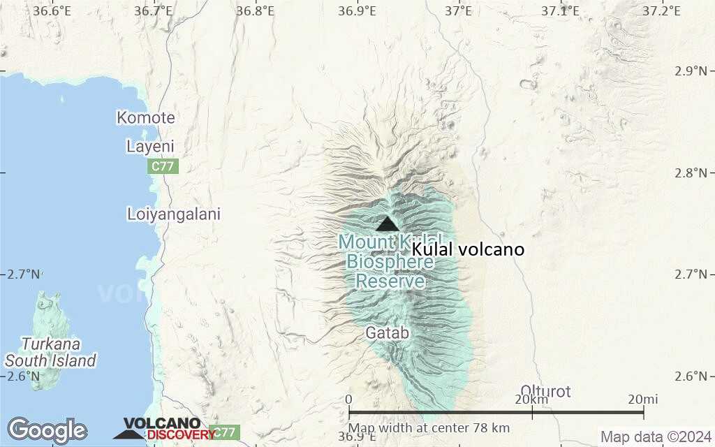 Terrain-type map of Kulal volcano (scale of 10s of km)