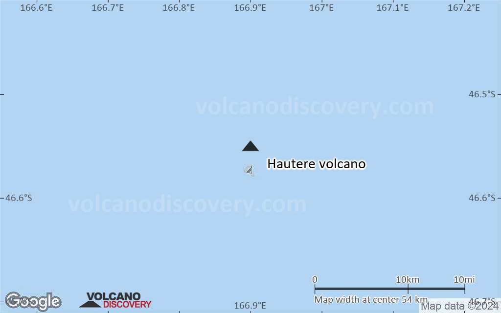 Terrain-type map of Hautere volcano (scale of 10s of km)