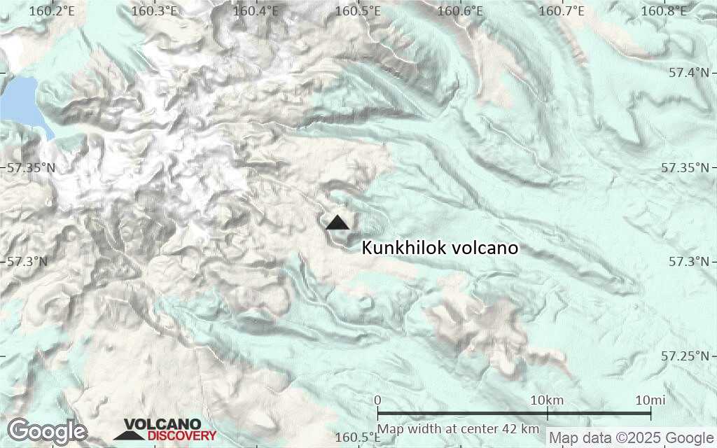Terrain-type map of Kunkhilok volcano (scale of 10s of km)