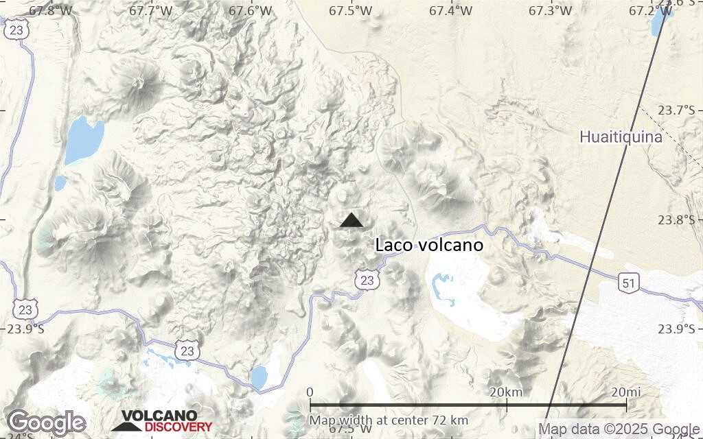 Terrain-type map of Laco volcano (scale of 10s of km)