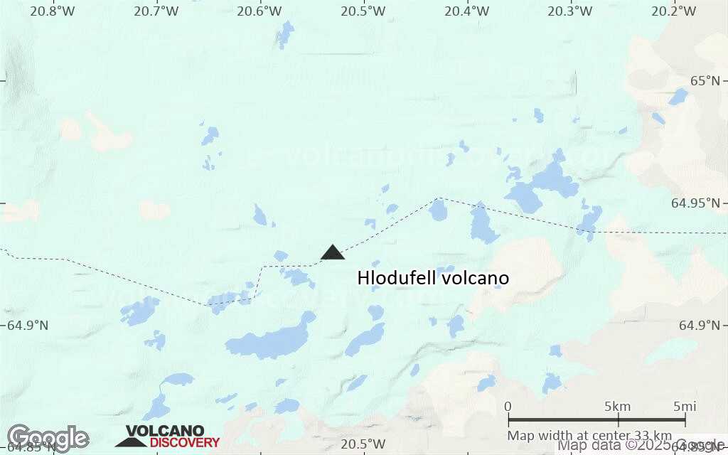 Terrain-type map of Hlodufell volcano (scale of 10s of km)