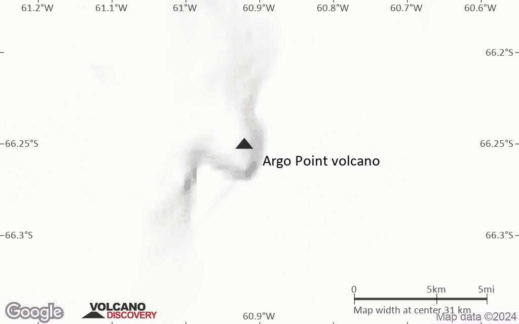Terrain-type map of Argo Point volcano (scale of 10s of km)