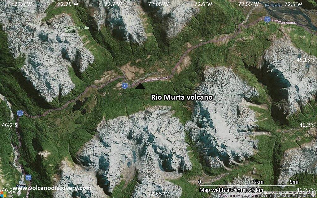 Satellite/aerial-type map of Rio Murta volcano (scale of 20-40 km)