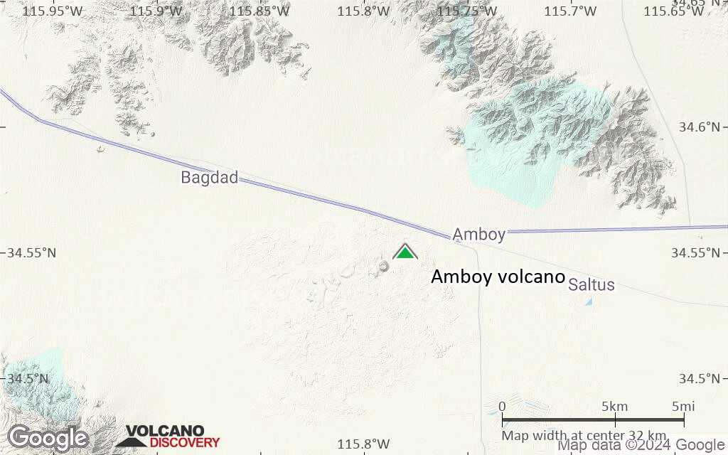 Terrain-type map of Amboy volcano (scale of 20-40 km)