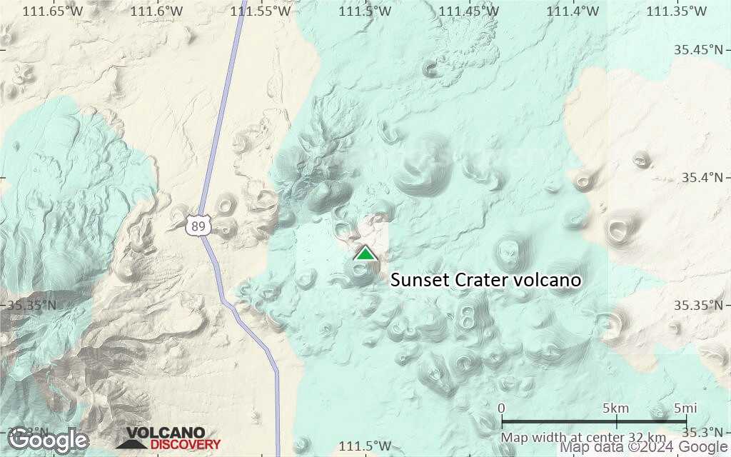 Terrain-type map of Sunset Crater volcano (scale of 20-40 km)