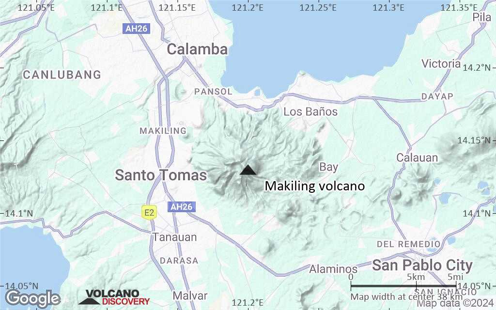 Terrain-type map of Makiling volcano (scale of 20-40 km)