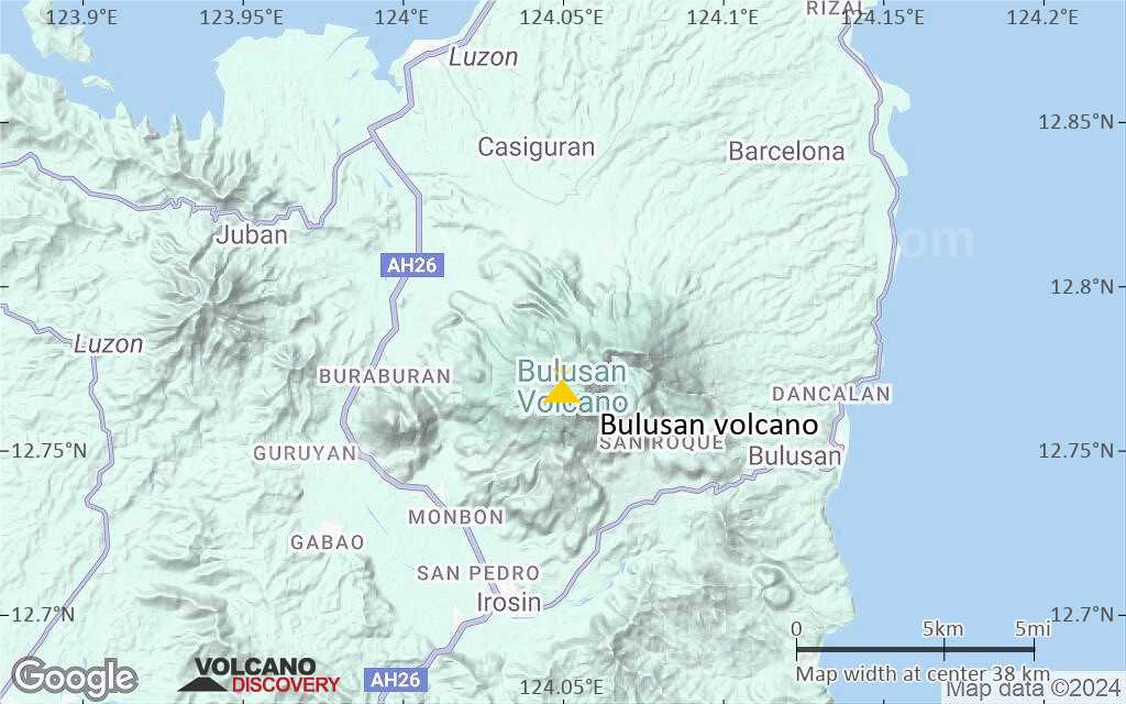 Terrain-type map of Bulusan volcano (scale of 20-40 km)