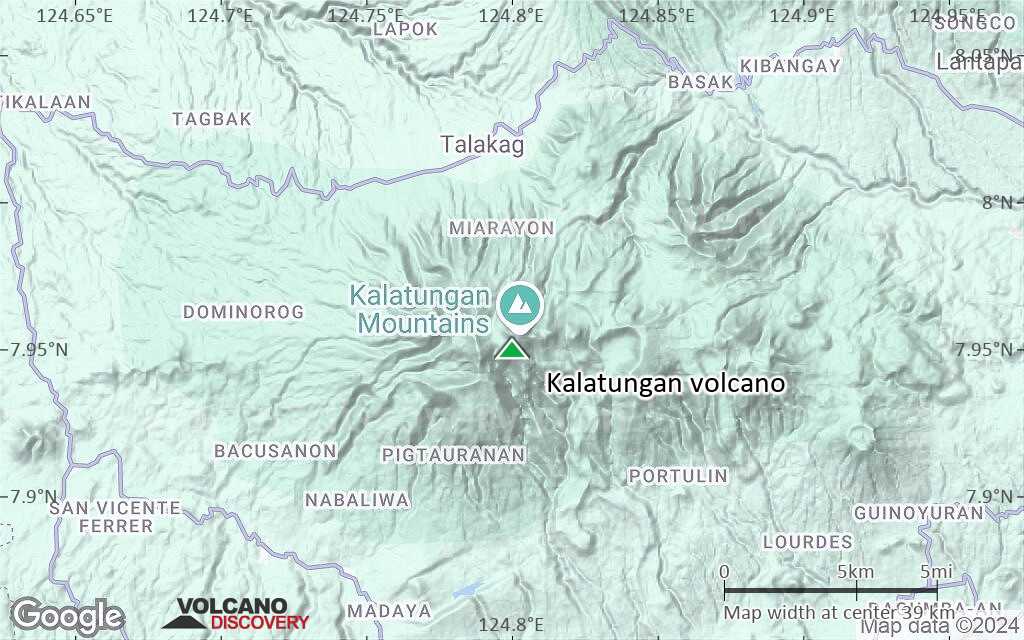 Terrain-type map of Kalatungan volcano (scale of 20-40 km)