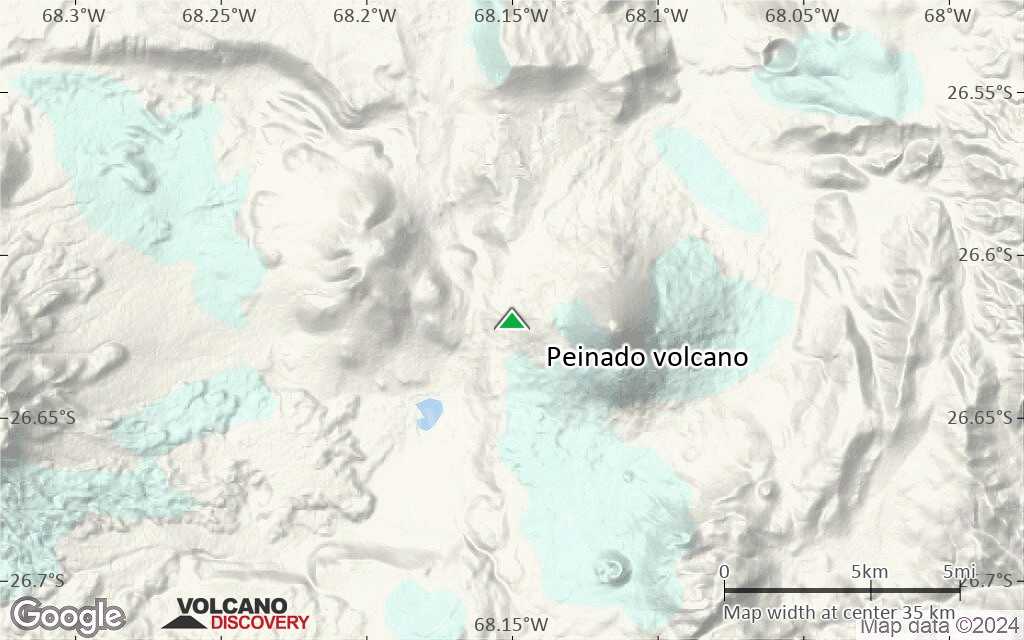 Terrain-type map of Peinado volcano (scale of 20-40 km)