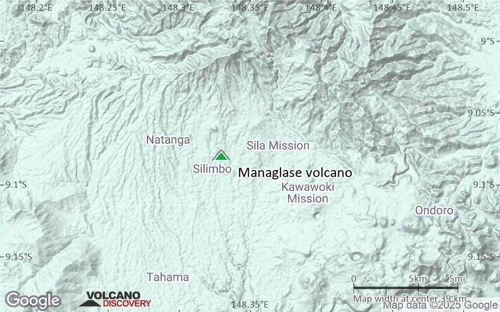 Terrain-type map of Managlase volcano (scale of 20-40 km)