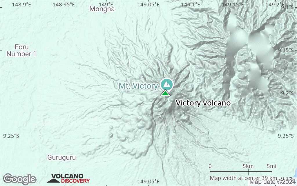 Terrain-type map of Victory volcano (scale of 20-40 km)