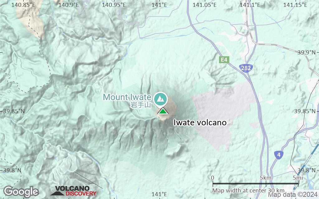 Terrain-type map of Iwate volcano (scale of 20-40 km)