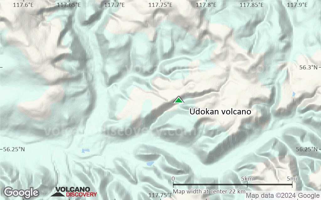 Terrain-type map of Udokan volcano (scale of 20-40 km)