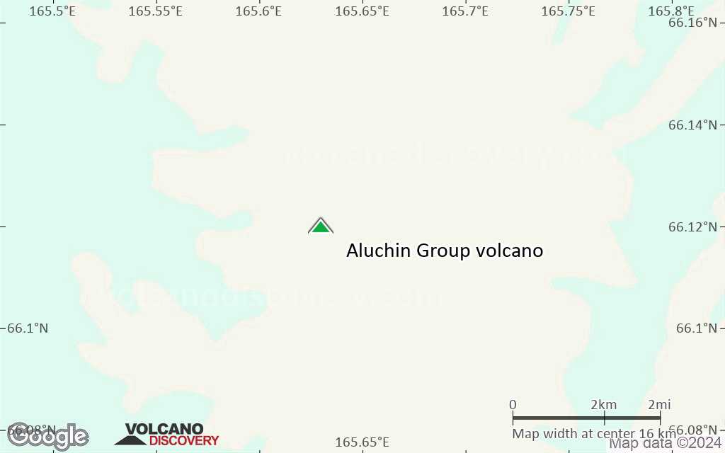 Terrain-type map of Aluchin Group volcano (scale of 20-40 km)