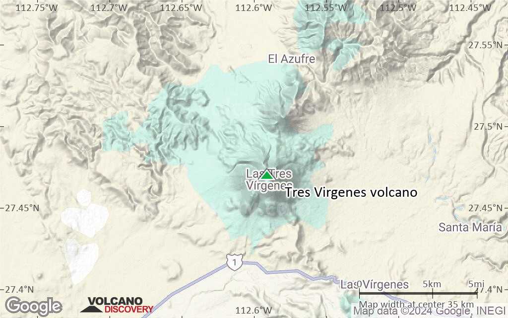 Terrain-type map of Tres Virgenes volcano (scale of 20-40 km)