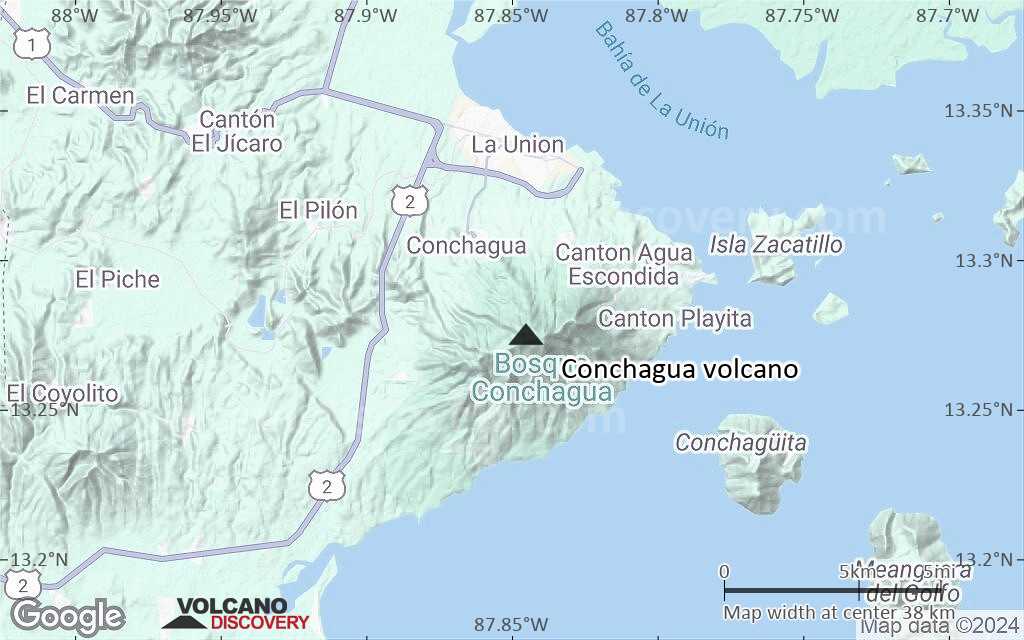Terrain-type map of Conchagua volcano (scale of 20-40 km)