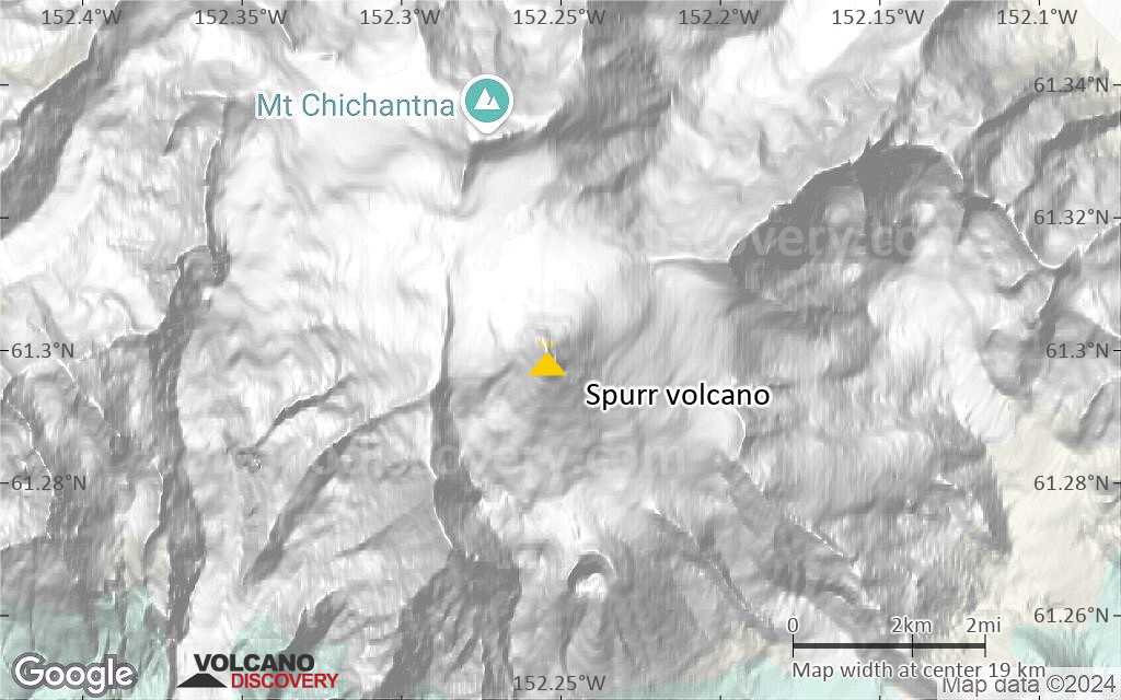 Terrain-type map of Spurr volcano (scale of 20-40 km)