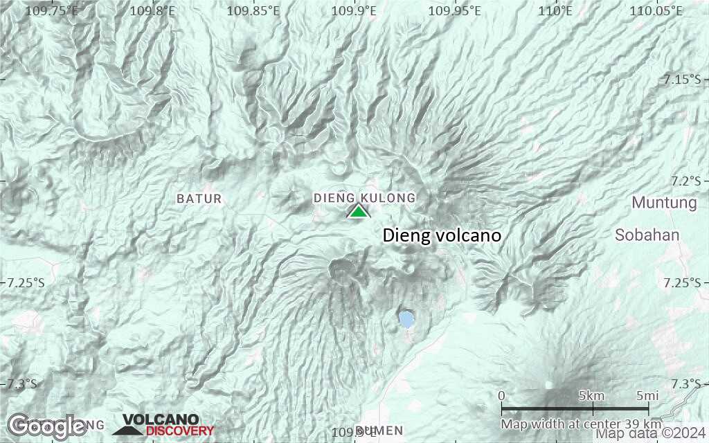 Terrain-type map of Dieng volcano (scale of 20-40 km)