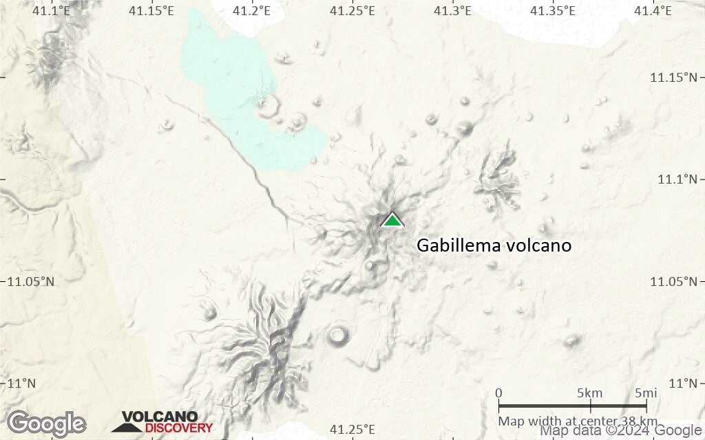 Terrain-type map of Gabillema volcano (scale of 20-40 km)