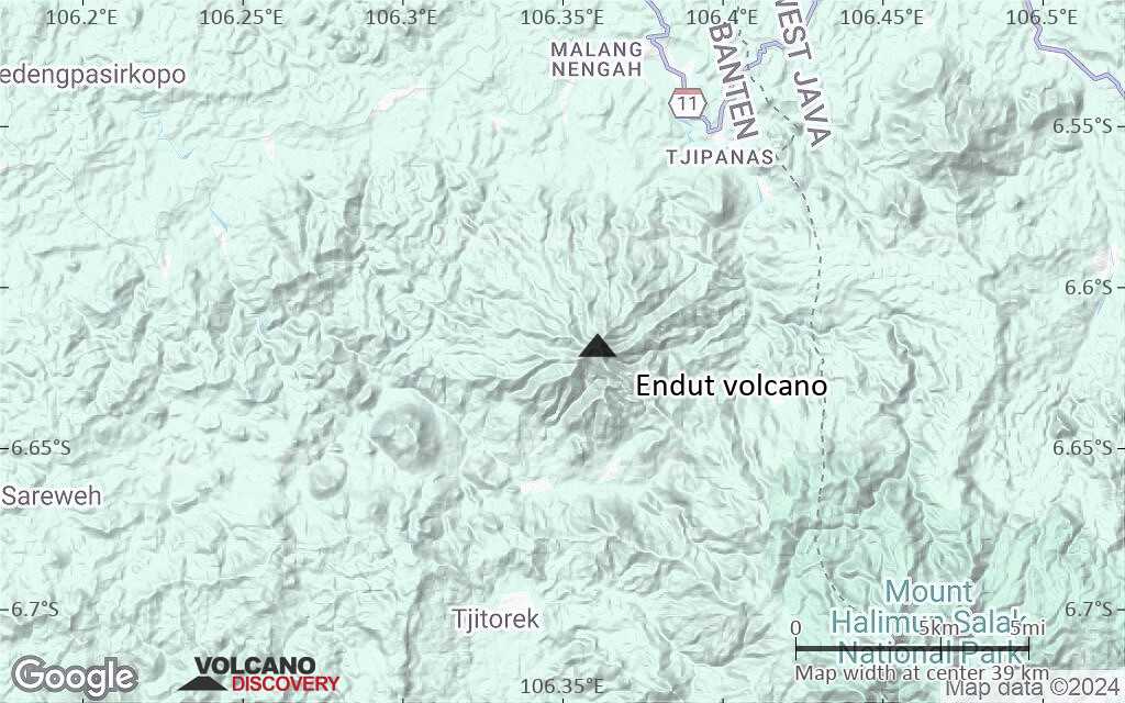 Terrain-type map of Endut volcano (scale of 20-40 km)
