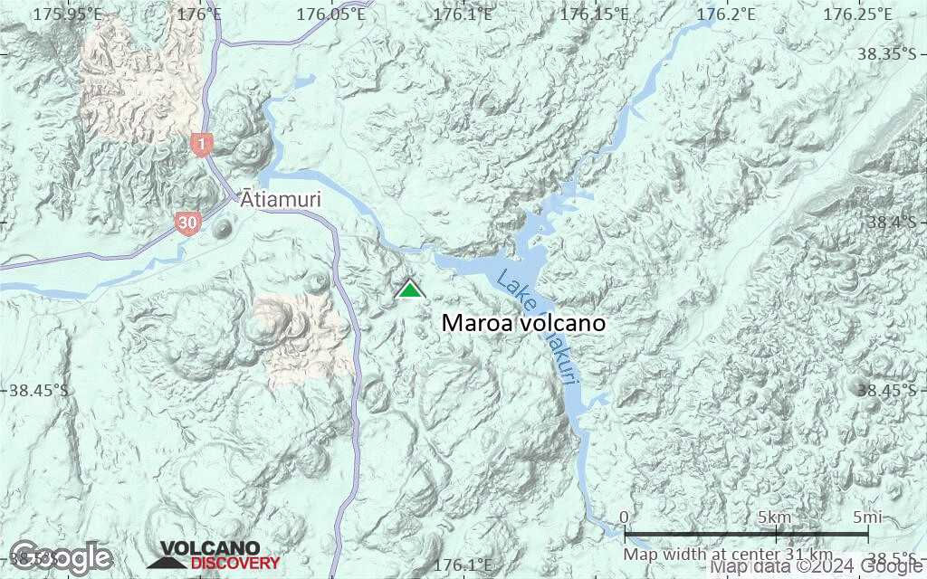 Terrain-type map of Maroa volcano (scale of 20-40 km)