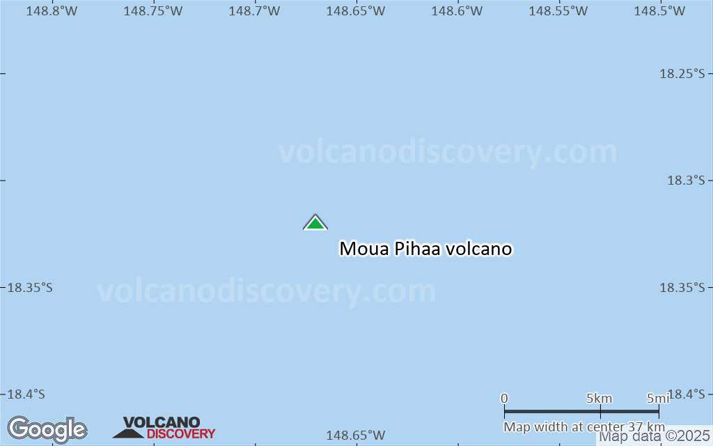 Terrain-type map of Moua Pihaa volcano (scale of 20-40 km)