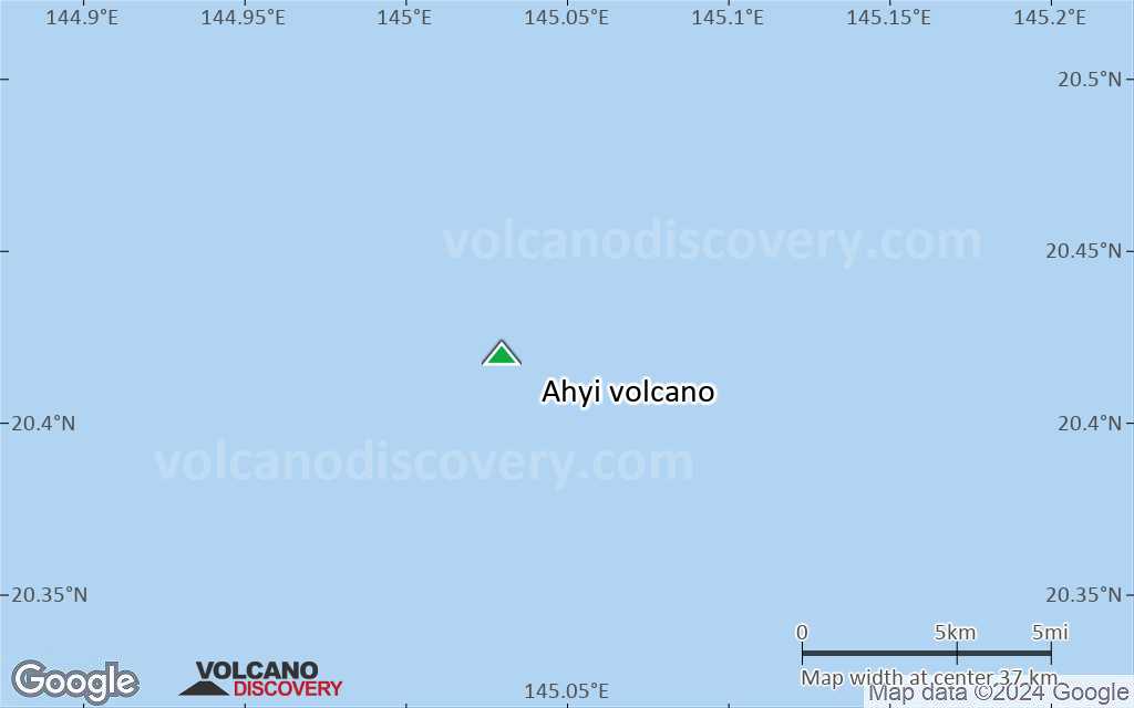 Terrain-type map of Ahyi volcano (scale of 20-40 km)