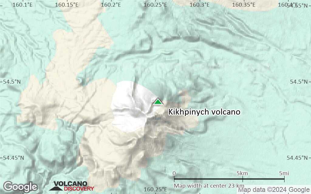 Terrain-type map of Kikhpinych volcano (scale of 20-40 km)