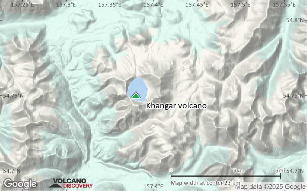 Terrain-type map of Khangar volcano (scale of 20-40 km)