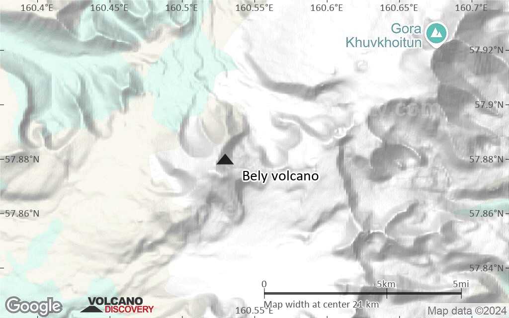 Terrain-type map of Bely volcano (scale of 20-40 km)