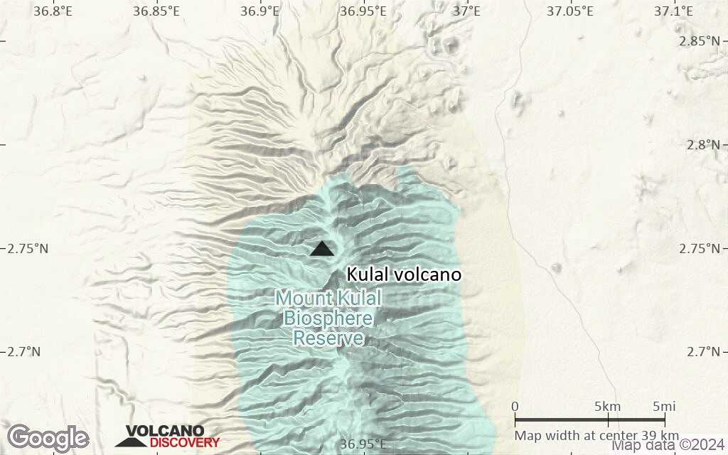 Terrain-type map of Kulal volcano (scale of 20-40 km)