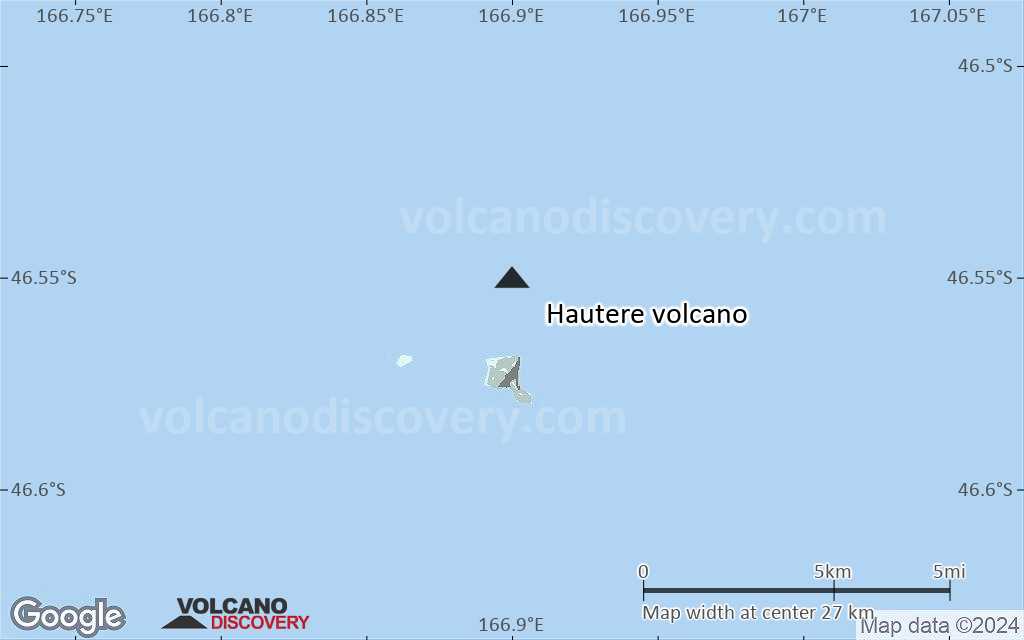 Terrain-type map of Hautere volcano (scale of 20-40 km)
