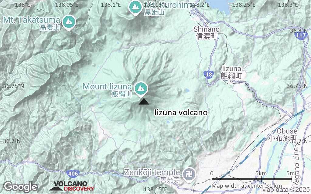 Terrain-type map of Iizuna volcano (scale of 20-40 km)