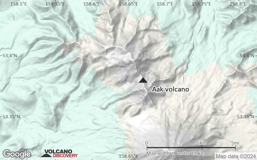 Terrain-type map of Aak volcano (scale of 20-40 km)