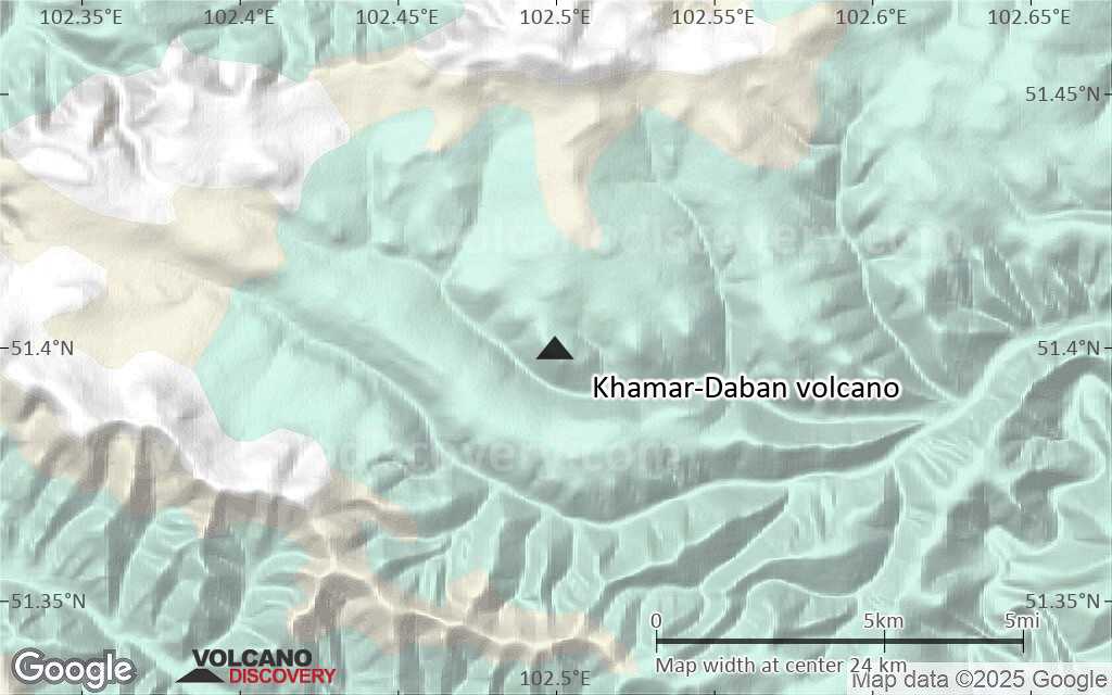Terrain-type map of Khamar-Daban volcano (scale of 20-40 km)
