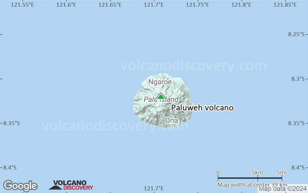 Terrain-type map of Paluweh volcano (scale of 20-40 km)