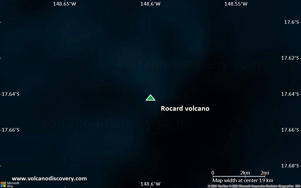Satellite/aerial-type map of Rocard volcano (scale of approx. 10-20 km)