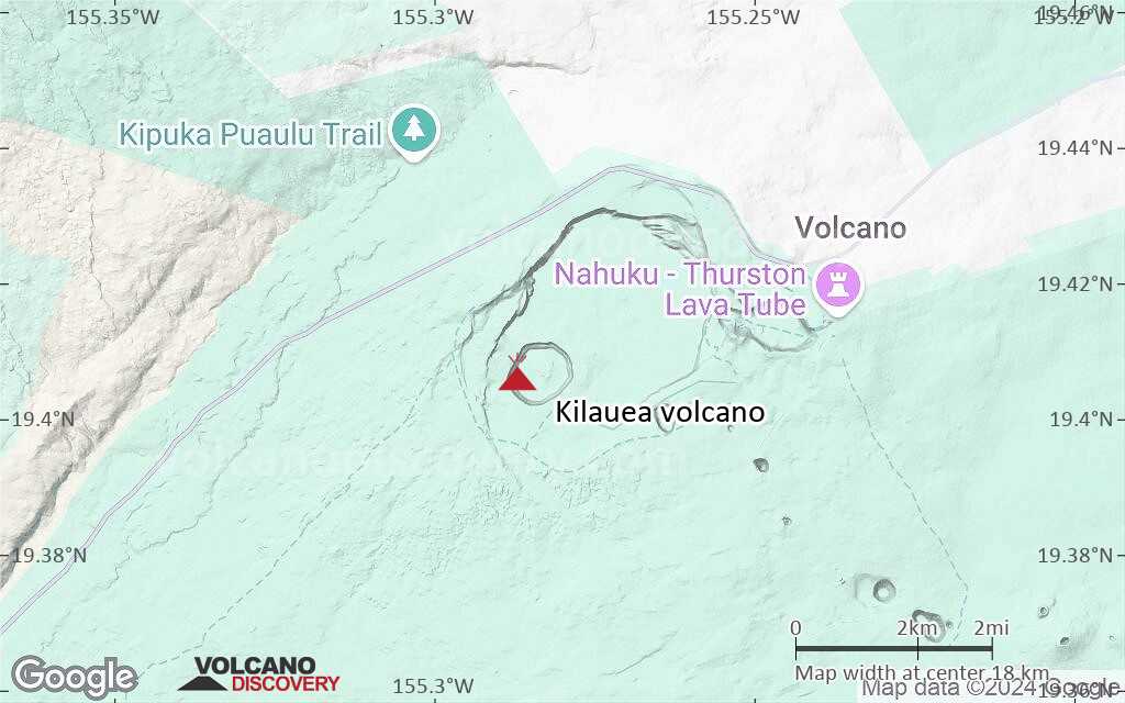 Terrain-type map of Kilauea volcano (scale of approx. 10-20 km)
